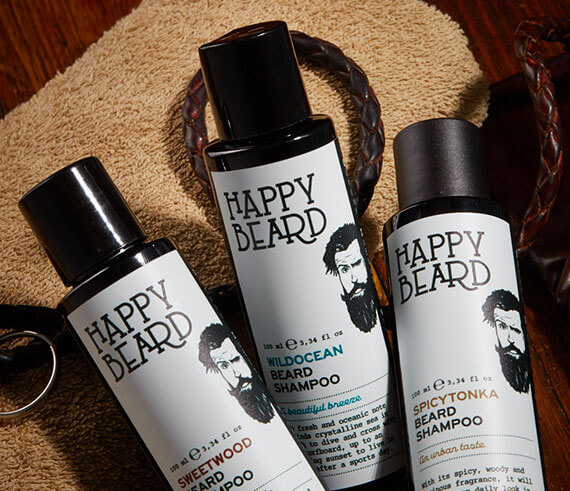 Prodotti happy beard realizzati per la cura della barba made in Italy.